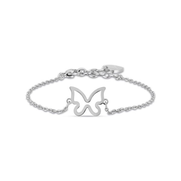 Bracciale Donna Luca Barra In Acciaio Con Farfalla 3 - Verre Gioielli Bracciale Donna Luca Barra In Acciaio Con Farfalla