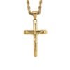 Collana Uomo Luca Barra In Acciaio Dorato Con Crocifisso 1 Verre Gioielli - l'istituzione del gioiello