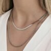 Collana Donna Luca Barra In Acciaio A Doppia Trama 2 Verre Gioielli - l'istituzione del gioiello