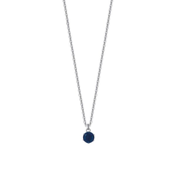 Collana Donna Luca Barra In Acciaio Con Cristallo Blu