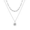Collana Donna Luca Barra In Acciaio Con Cristalli Bianchi E Sole 1 - Verre Gioielli Collana Donna Luca Barra In Acciaio Con Cristalli Bianchi E Sole