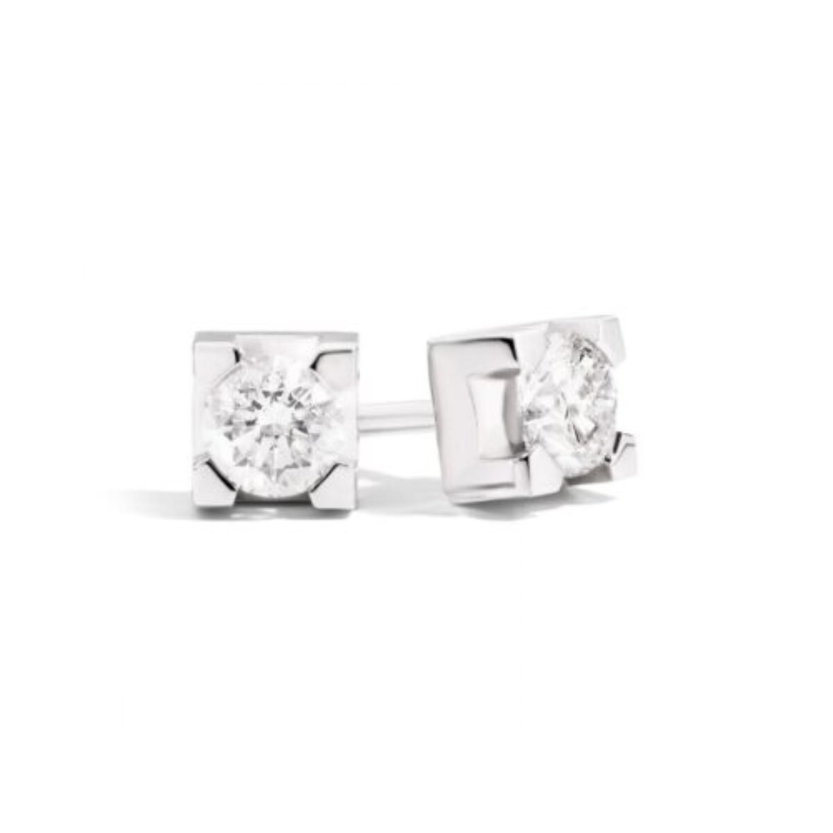 Miore Orecchini Donna Orecchini Farfalla Piccoli a Lobo Diamanti taglio Brillante ct 0.04 Oro Bianco 9 Kt / 375