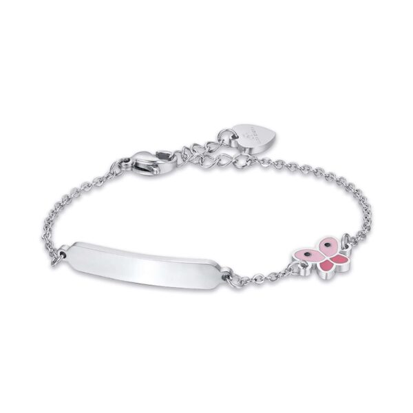 Bracciale Bambina Luca Barra In Acciaio Con Farfalla