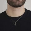 Collana Uomo Luca Barra In Acciaio Con Croce 2 Verre Gioielli - l'istituzione del gioiello