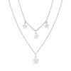 Collana Donna Luca Barra In Acciaio Con Farfalle E Cristalli Bianchi 1 - Verre Gioielli Collana Donna Luca Barra In Acciaio Con Farfalle E Cristalli Bianchi