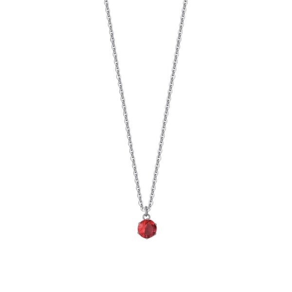Collana Donna Luca Barra In Acciaio Con Cristallo Rosso