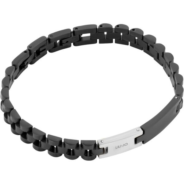 Bracciale Uomo Liu Jo In Acciaio Nero 3 - Verre Gioielli Bracciale Uomo Liu Jo In Acciaio Nero