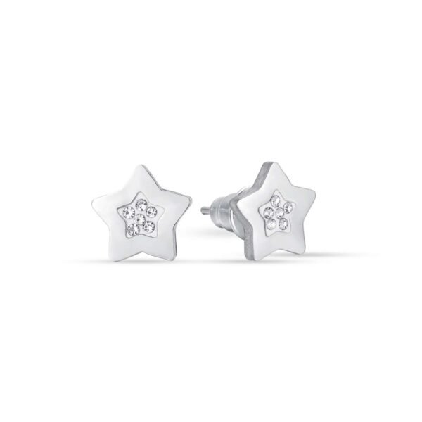 Orecchini Donna Luca Barra In Acciaio A Stella Con Cristalli Bianchi 3 - Verre Gioielli Orecchini Donna Luca Barra In Acciaio A Stella Con Cristalli Bianchi