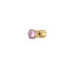 Mono Orecchino Luca Barra In Acciaio Dorato Con Cristallo Rosa 1 - Verre Gioielli Mono Orecchino Luca Barra In Acciaio Dorato Con Cristallo Rosa