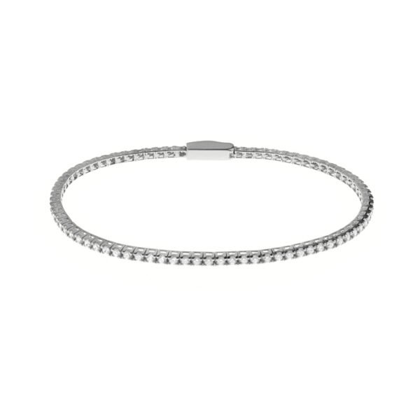 Bracciale Tennis Unisex Bliss In Argento E Zirconi Bianchi 3 - Verre Gioielli Bracciale Tennis Unisex Bliss In Argento E Zirconi Bianchi