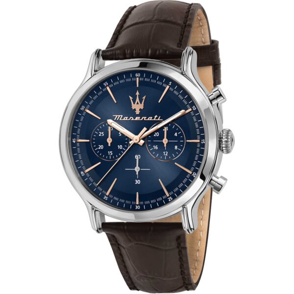 Orologio Uomo Maserati Cronografo Al Quarzo In Acciaio E Pelle 3 - Verre Gioielli Orologio Uomo Maserati Cronografo Al Quarzo In Acciaio E Pelle