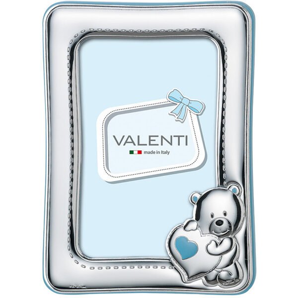 Cornice Portafoto Valenti Baby Celeste In Argento 925 Con Orsetto 3 - Verre Gioielli Cornice Portafoto Valenti Baby Celeste In Argento 925 Con Orsetto