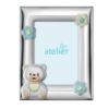 Cornice Portafoto Atelier Baby Celeste In Argento 925 Con Orsetto 2 - Verre Gioielli Cornice Portafoto Atelier Baby Celeste In Argento 925 Con Orsetto