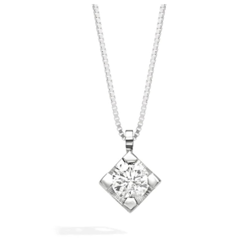 Collana Donna Punto Luce Recarlo In Oro Bianco 18 Kt E Diamanti 0.13 Ct 3 - Verre Gioielli Collana Donna Punto Luce Recarlo In Oro Bianco 18 Kt E Diamanti 0.13 Ct