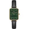 Orologio Daniel Wellington Donna Quadro Pressed Evergold Emerald In Acciaio Dorato E Pelle