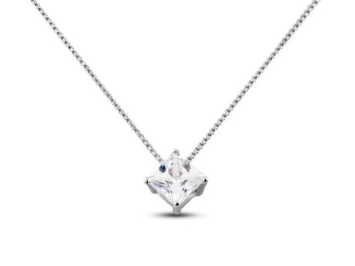 YL Collana Celtica In Argento 925 Con 12 Pietre Portafortuna (Zirconia) – Ciondolo Luna E Nodo Celtico, Catena 45+3cm