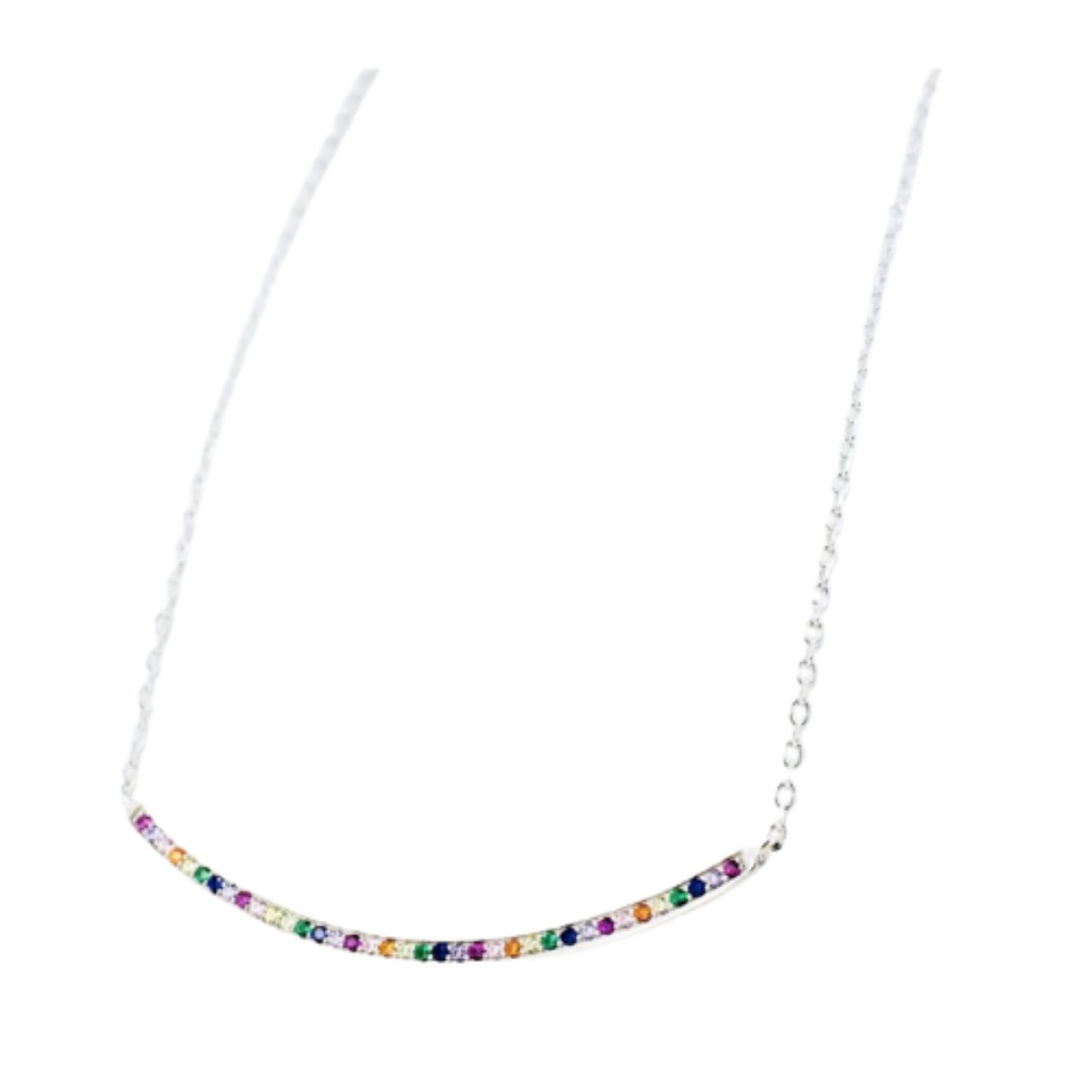 Chereda, collana con ciondolo a forma di coniglio adorabile in argento Sterling 925, placcato oro bianco, con zirconi cubici, per donne e ragazze, catenina per clavicola, regalo di compleanno, 18mm