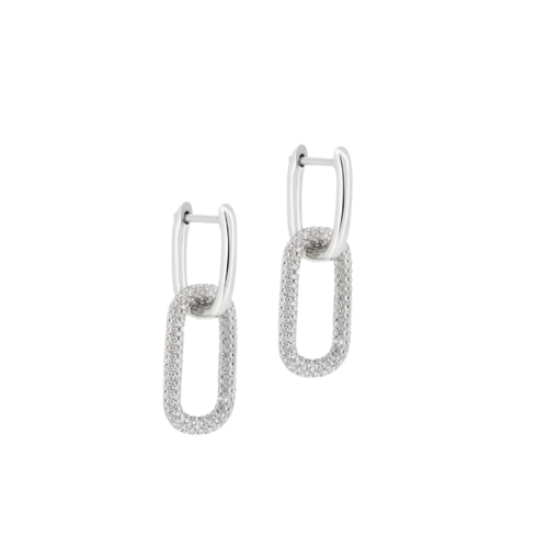 Orecchini Donna Anihma In Argento 925 A Catena E Pavé Di Zirconi