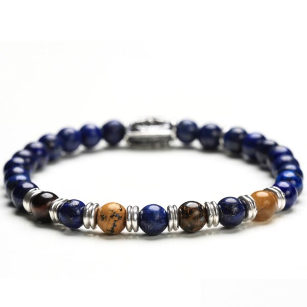 Bracciale Uomo Gerba A Molla In Argento 925 Con Occhio Di Tigre E Lapis E Bronzite 2 - Verre Gioielli Bracciale Uomo Gerba A Molla In Argento 925 Con Occhio Di Tigre E Lapis E Bronzite