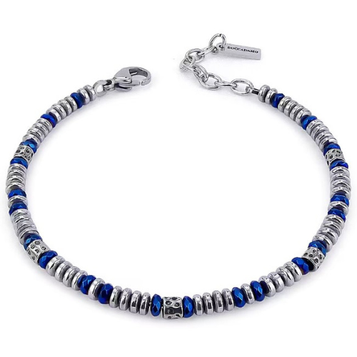 Bracciale Uomo Boccadamo Man In Acciaio E Ematite Blu 3 - Verre Gioielli Bracciale Uomo Boccadamo Man In Acciaio E Ematite Blu