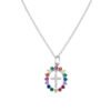 Collana Donna Amen In Argento 925 Con Croce Centrale E Zirconi Multicolor 2 - Verre Gioielli Collana Donna Amen In Argento 925 Con Croce Centrale E Zirconi Multicolor