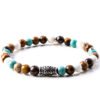 Bracciale Uomo Gerba A Molla In Argento 925 Con Occhio Di Tigre Bronzite E Agata 1 - Verre Gioielli Bracciale Uomo Gerba A Molla In Argento 925 Con Occhio Di Tigre Bronzite E Agata