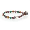 Bracciale Unisex Gerba Lab Con Cordino Con Occhio Di Tigre Multicolor E Argento 925 1 - Verre Gioielli Bracciale Unisex Gerba Lab Con Cordino Con Occhio Di Tigre Multicolor E Argento 925