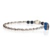 Bracciale Unisex Gerba In Argento 925 E Occhio Di Tigre Blu 1 - Verre Gioielli Bracciale Unisex Gerba In Argento 925 E Occhio Di Tigre Blu