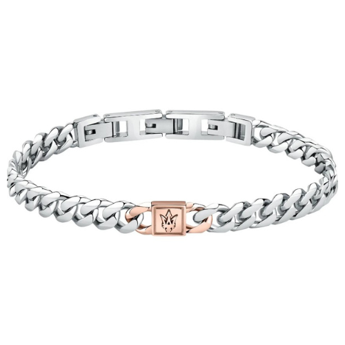 Bracciale Uomo Maserati In Acciaio A Catena Con Pvd Rosa
