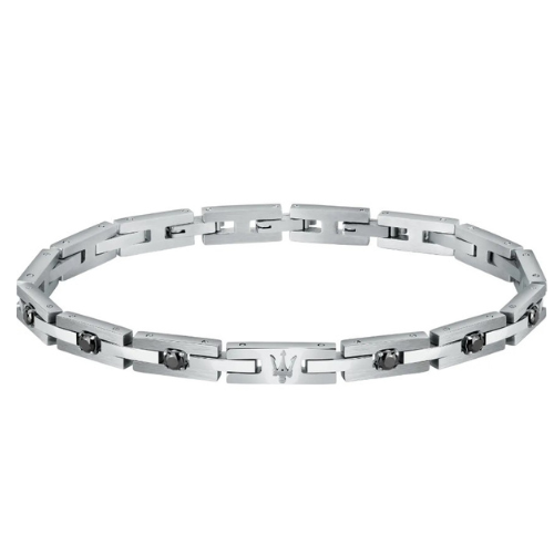 Bracciale Uomo Maserati In Acciaio Con Zirconi Neri