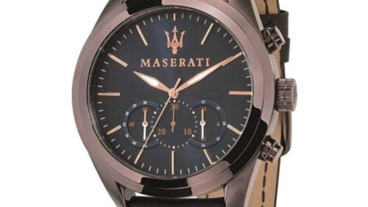 Orologio da uomo Maserati Traguardo in edizione limitata cronografo bicolore in acciaio inossidabile quadrante blu al quarzo R8873612046 100M