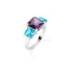 Anello Donna Amen In Argento 925 Con Zirconi Viola E Turchese 2 - Verre Gioielli Anello Donna Amen In Argento 925 Con Zirconi Viola E Turchese