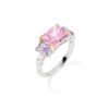 Anello Donna Amen In Argento 925 Con Zirconi Viola Bianchi E Lilla