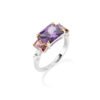 Anello Donna Amen In Argento 925 Con Zirconi Viola Marroni E Bianchi 2 - Verre Gioielli Anello Donna Amen In Argento 925 Con Zirconi Viola Marroni E Bianchi