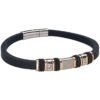 Bracciale Uomo Boccadamo Man In Caucciù Con Acciaio Bicolore E Cubic Zirconia Bianchi