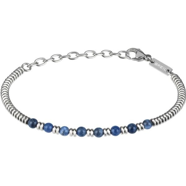 Bracciale Uomo Breil In Acciaio E Sodalite Blu 3 - Verre Gioielli Bracciale Uomo Breil In Acciaio E Sodalite Blu