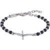 Bracciale Uomo Breil In Acciaio E Onice Con Croce