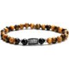 Bracciale Uomo Gerba A Molla In Argento 925 Con Occhio Di Tigre E Onice 1 - Verre Gioielli Bracciale Uomo Gerba A Molla In Argento 925 Con Occhio Di Tigre E Onice