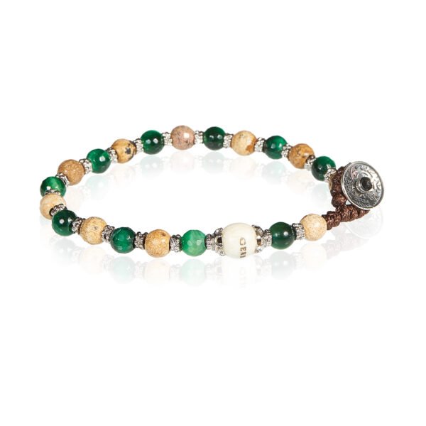 Bracciale Uomo Gerba Lab Con Cordino Con Occhio Di Tigre Marrone Paesina E Argento 925 3 - Verre Gioielli Bracciale Uomo Gerba Lab Con Cordino Con Occhio Di Tigre Marrone Paesina E Argento 925