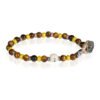 Bracciale Uomo Gerba Lab Con Cordino Con Occhio Di Tigre Marrone E Argento 925