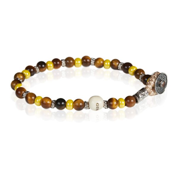 Bracciale Uomo Gerba Lab Con Cordino Con Occhio Di Tigre Marrone E Argento 925 3 - Verre Gioielli Bracciale Uomo Gerba Lab Con Cordino Con Occhio Di Tigre Marrone E Argento 925