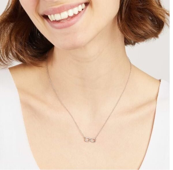 ChicSilver Collana Infinito Donna In Argento 925 Con Ametista Simulata - Gioiello A Y Con Confezione Regalo