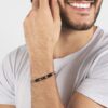 Bracciale Uomo Stroili In Acciaio Microfuso Bicolore E Zirconi Neri 2 Verre Gioielli - l'istituzione del gioiello