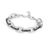 Bracciale Donna Stroili A Catena In Acciaio Bicolore Con Cristalli E Smalto Nero 1 Verre Gioielli - l'istituzione del gioiello