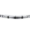 Bracciale Uomo Luca Barra In Acciaio Con Cristalli Neri 2 Verre Gioielli - l'istituzione del gioiello