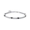Bracciale Uomo Luca Barra In Acciaio Con Pietre Nere 2 - Verre Gioielli Bracciale Uomo Luca Barra In Acciaio Con Pietre Nere