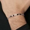 Bracciale Uomo Luca Barra In Acciaio Con Pietre Nere 6 - Verre Gioielli Bracciale Uomo Luca Barra In Acciaio Con Pietre Nere 2 Verre Gioielli - l'istituzione del gioiello
