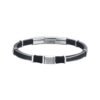 Bracciale Uomo Luca Barra In Pelle Nera E Acciaio 1 - Verre Gioielli Bracciale Uomo Luca Barra In Pelle Nera E Acciaio