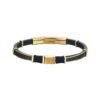 Bracciale Uomo Luca Barra In Pelle Nera E Acciaio Dorato 1 - Verre Gioielli Bracciale Uomo Luca Barra In Pelle Nera E Acciaio Dorato