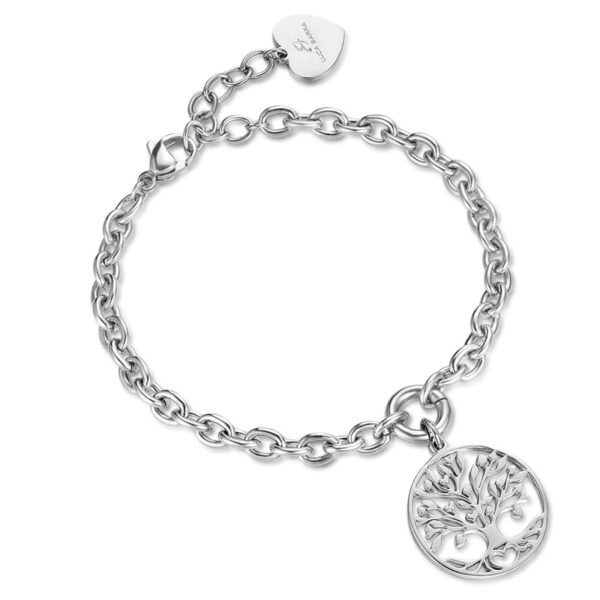 Bracciale Donna Luca Barra In Acciaio Con Albero Della Vita 3 - Verre Gioielli Bracciale Donna Luca Barra In Acciaio Con Albero Della Vita